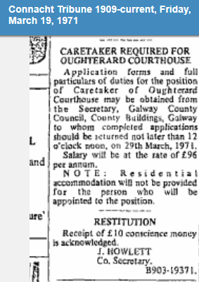 Advert for Caretaker 1971 | Connacht Tribune