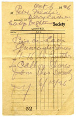 Oughterard Co-Op shop receipt 1926