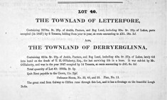 Auction notice c.1851. Martin estate. Letterfore and Derryerglinna