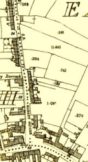 Map 1898. Detail, The Square, Oughterard