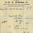 Receipt Oughterard Tea Room H.C.O'Dowd 1933