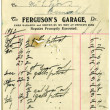 Shop receipt Ferguson's Garage 1931. Thomas Lyons, Tullaboy