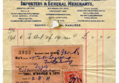 Shop receipt Thomas McDonagh 1915. Thomas Lyons, Tullaboy