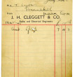 Shop Receipt J.H. Cleggett 1943. Thomas Lyons, Tullaboy