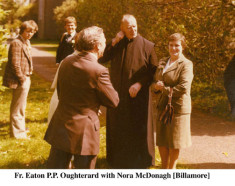 Fr. Eaton, P.P. Oughterard, with Nora McDonagh, Billamore