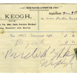 Shop receipt, W. Keogh. Peter Melia, Derrylaura 1928