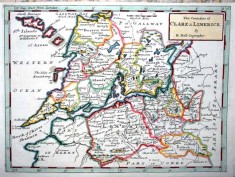 Moll's map of Clare and Limerick 1728