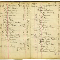 Pages from shop account book 1909