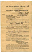 Notice of  old age pension allowance 1936. Peter Melia, Derrylaura
