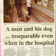 Press cutting 2001. Danny O'Neill and his guide dog Verdi