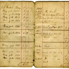 Pages from rent book, Pat Walsh Darcy. Tenant to John O'Fflahertie. 1868