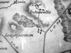 Map c.1800. Detail, Ardnasillagh, Loughgannon