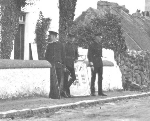 R.I.C. Officers, at Door of Barracks, Camp Street, Oughterard