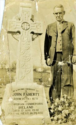Michael G Faherty 1877-1963​ at his brother John's grave ​ in St Mary's Cemetery, Calgary, Alberta, Canada​ | Padraig Faherty