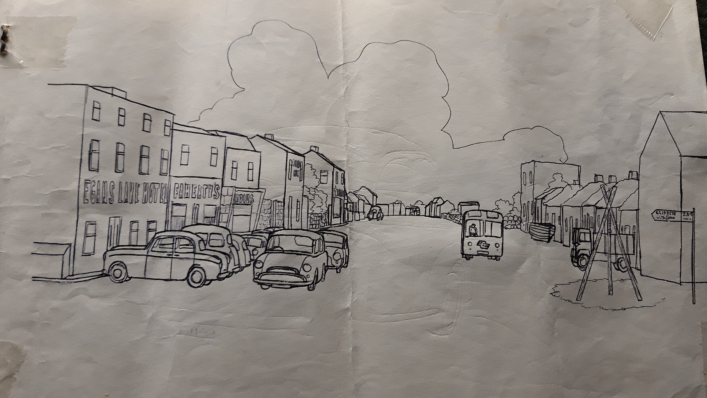 Drawing of Camp Street late 1950's/early 1960's