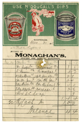 Selection of Old Receipts from Oughterard Businesses
