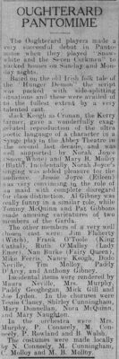 Oughterard Pantomime Connacht Tribune Jan 28th 1950 | Gerry D'Arcy