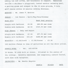 Hospitality Brochure 1970's