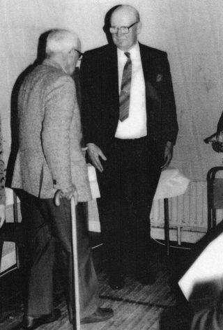Mattie O'Sullivan with Barney Sweeney at his retirement in 1989 | M. Oates
