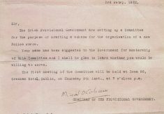 RIALRAS SEALADACH NA HÉIREANN  (Irish Provisonal Government) Letter