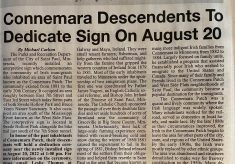 Connemara Descendents to dedicate sign