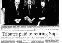 Tributes paid to retiring Supt Tom Murphy of Oughterard Garda Station