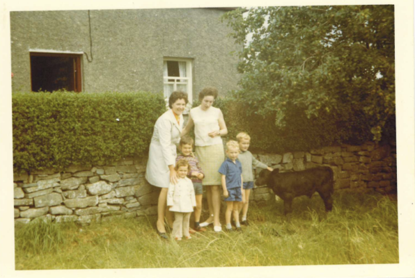 Barbara Welby Taylor, her children Shaun and Sharon with Mary Hogan (nee Conneely) and her sons.  Taken at Conneely's house in Ardnsillagh.