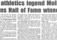 Ex athletics legend Molloy joins Hall of Fame winners