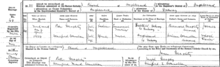 Marriage record of Winifred Donnellan and Peter Geraghty 1938 Marriage record of Winifred Donnellan and Peter Geraghty 1938