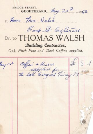 Thomas Walsh Receipt from Thomas Walsh | P. Tierney