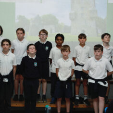 MinisterHildegardeNaughtonvisittoScoilChuimín&CaitríonaOughterard25.06.2026_38 Oughterard Schoolchildren Bring Local Heritage to Life Through New Trail and Podcast Project
