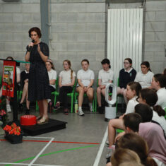 MinisterHildegardeNaughtonvisittoScoilChuimín&CaitríonaOughterard25.06.2026_66 Oughterard Schoolchildren Bring Local Heritage to Life Through New Trail and Podcast Project