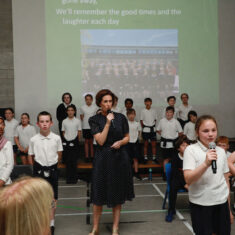 MinisterHildegardeNaughtonvisittoScoilChuimín&CaitríonaOughterard25.06.2026_87 Oughterard Schoolchildren Bring Local Heritage to Life Through New Trail and Podcast Project