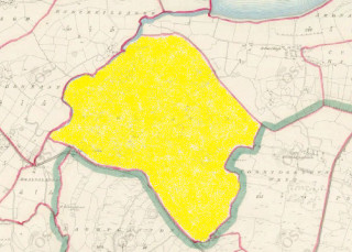 Townland of Aughnanure highlighted in yellow
