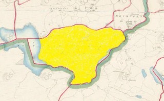 Townland of Carrowndulla highlighted in yellow