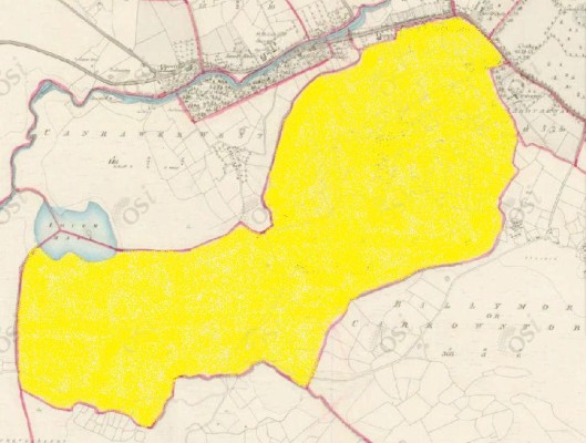 Townland of Cregg highlighted in yellow