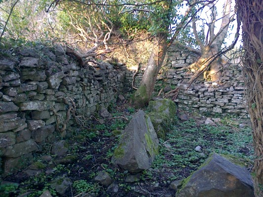 View of remaining walls inside of forge