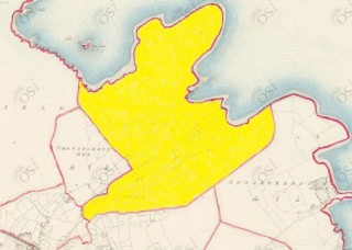 Townland of Portacarron highlighted in yellow