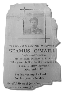 Seamus O'Maille's Memorial Card